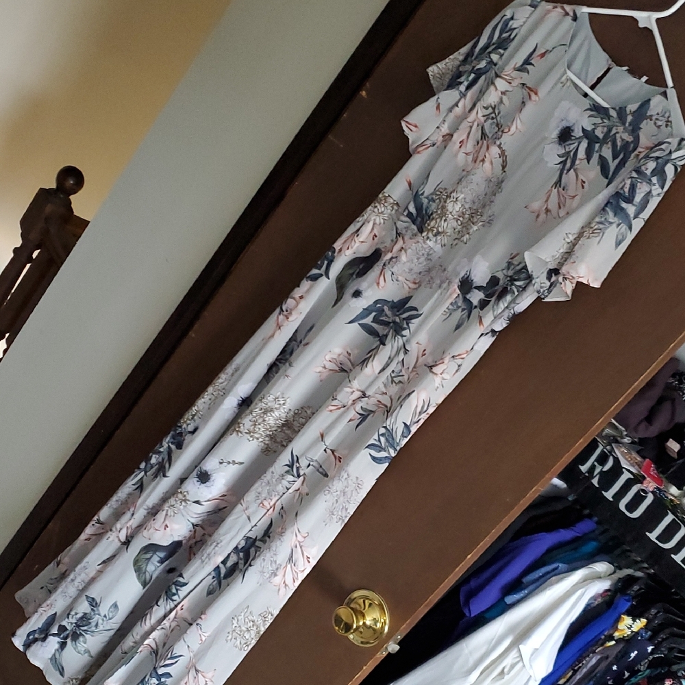 Baltic Born Floral Maxi Dress Flutter Sleeves